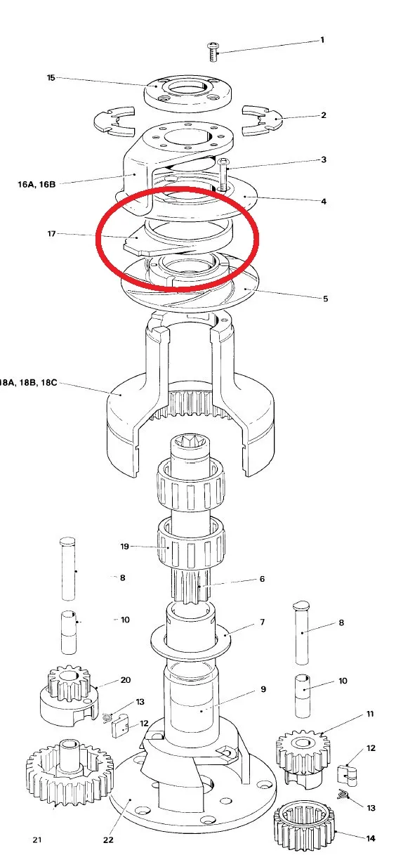 Vòng nhả dây tự động cho tời LEWMAR Wavegrip 30