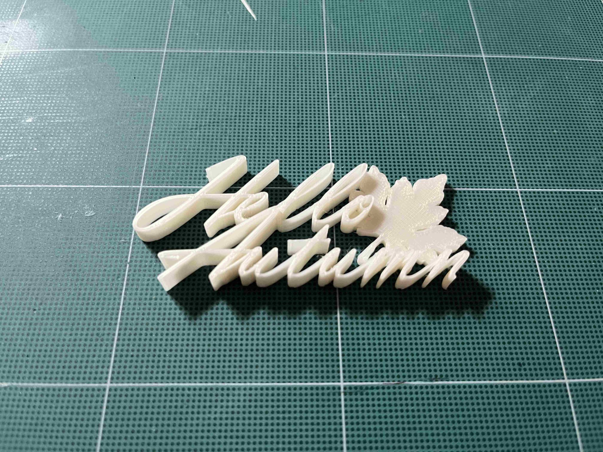 Văn bản trang trí "Xin chào Mùa thu" với lá cây