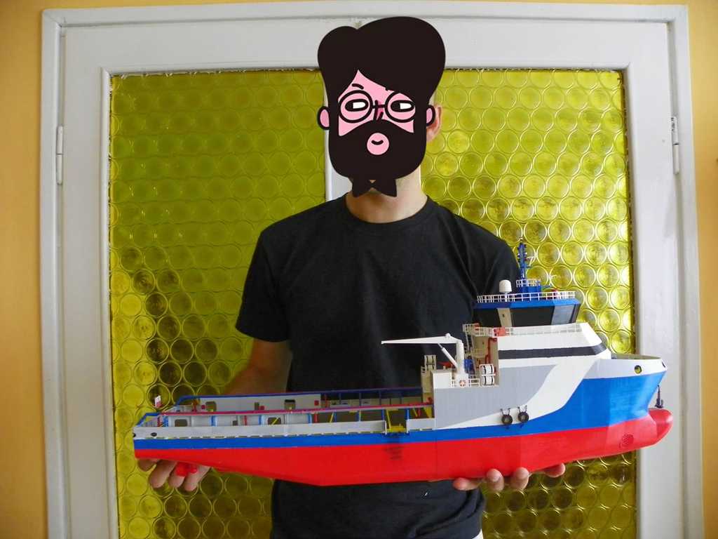 Mô hình tàu PSV Offshore Vessel tỉ lệ 1:100