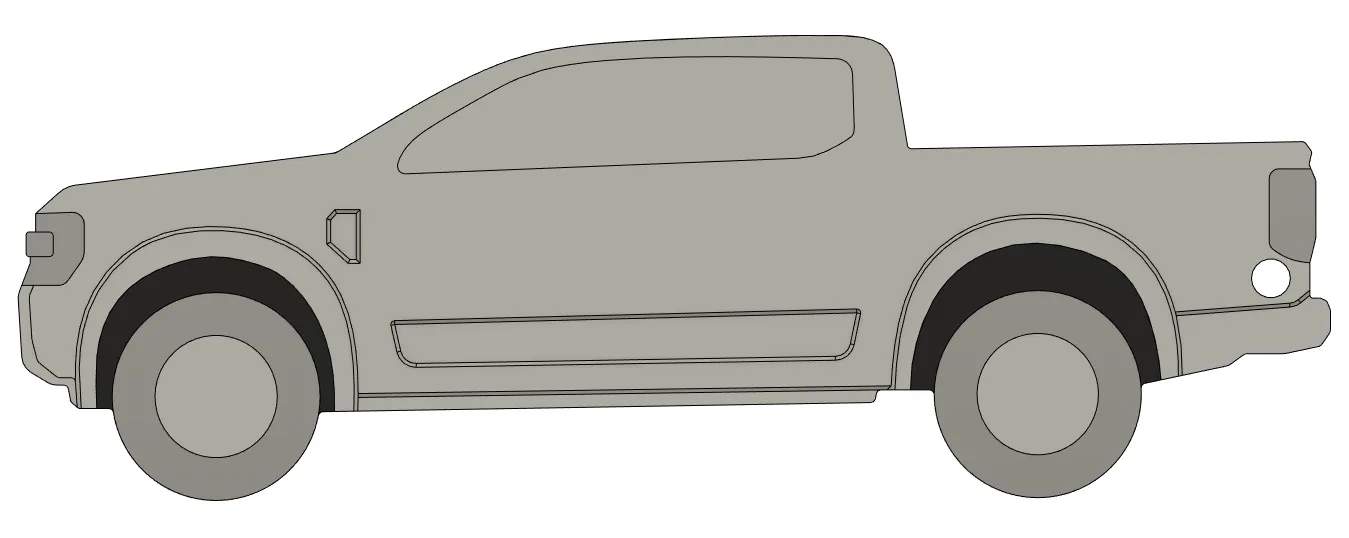 Móc khóa Ford Ranger 2023 với các thân xe riêng biệt