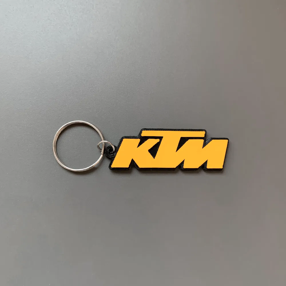 Móc khóa thương hiệu KTM thiết kế đơn giản in 3D