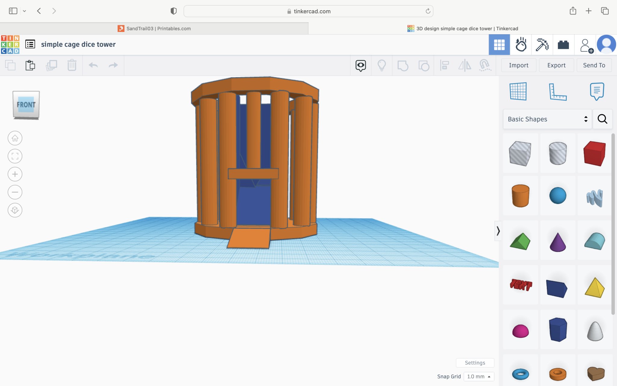 Tháp xúc xắc lồng đơn giản cho xúc xắc dưới 20mm