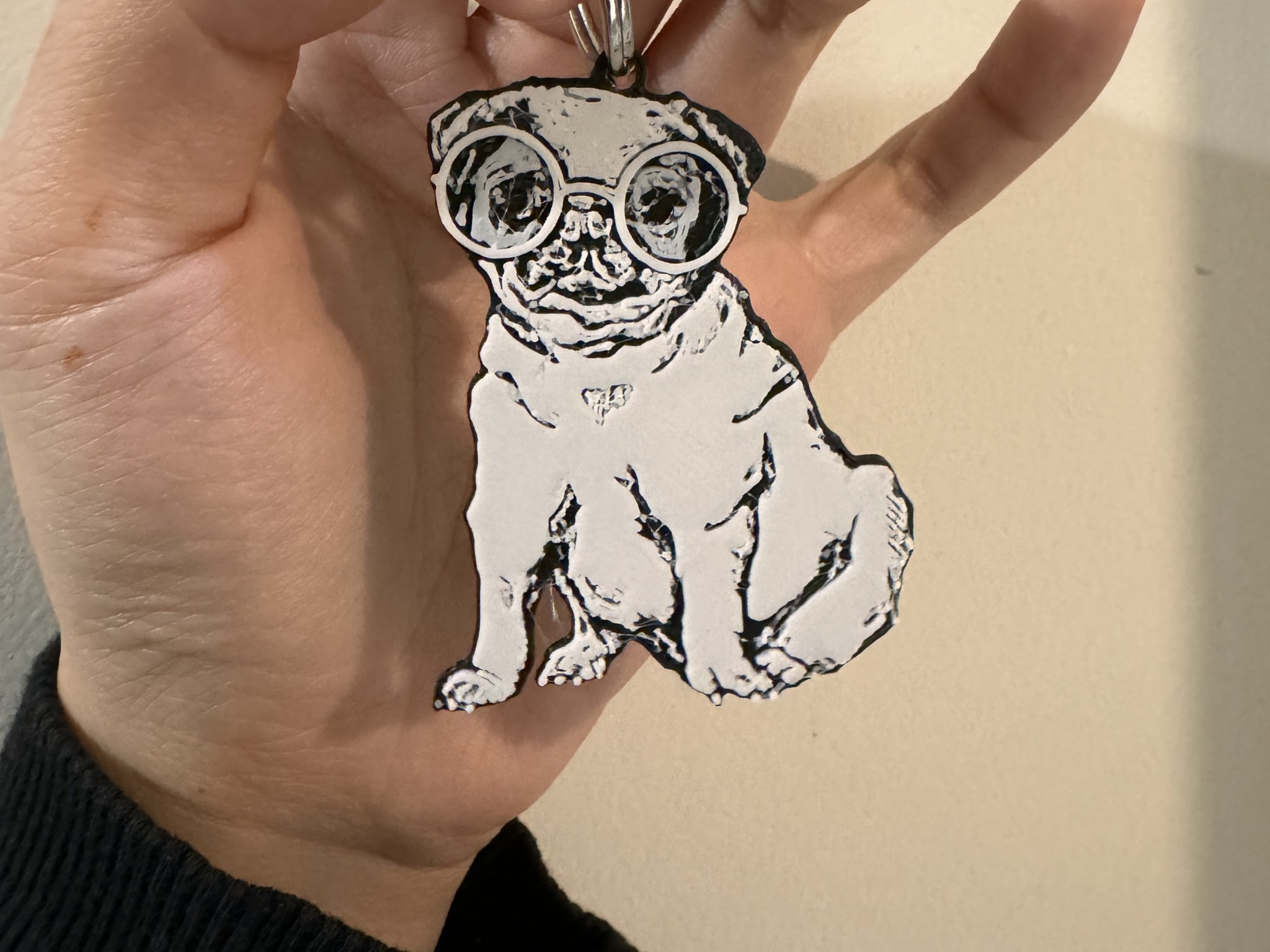 Móc khóa hình chó Pug dành cho người yêu thú cưng