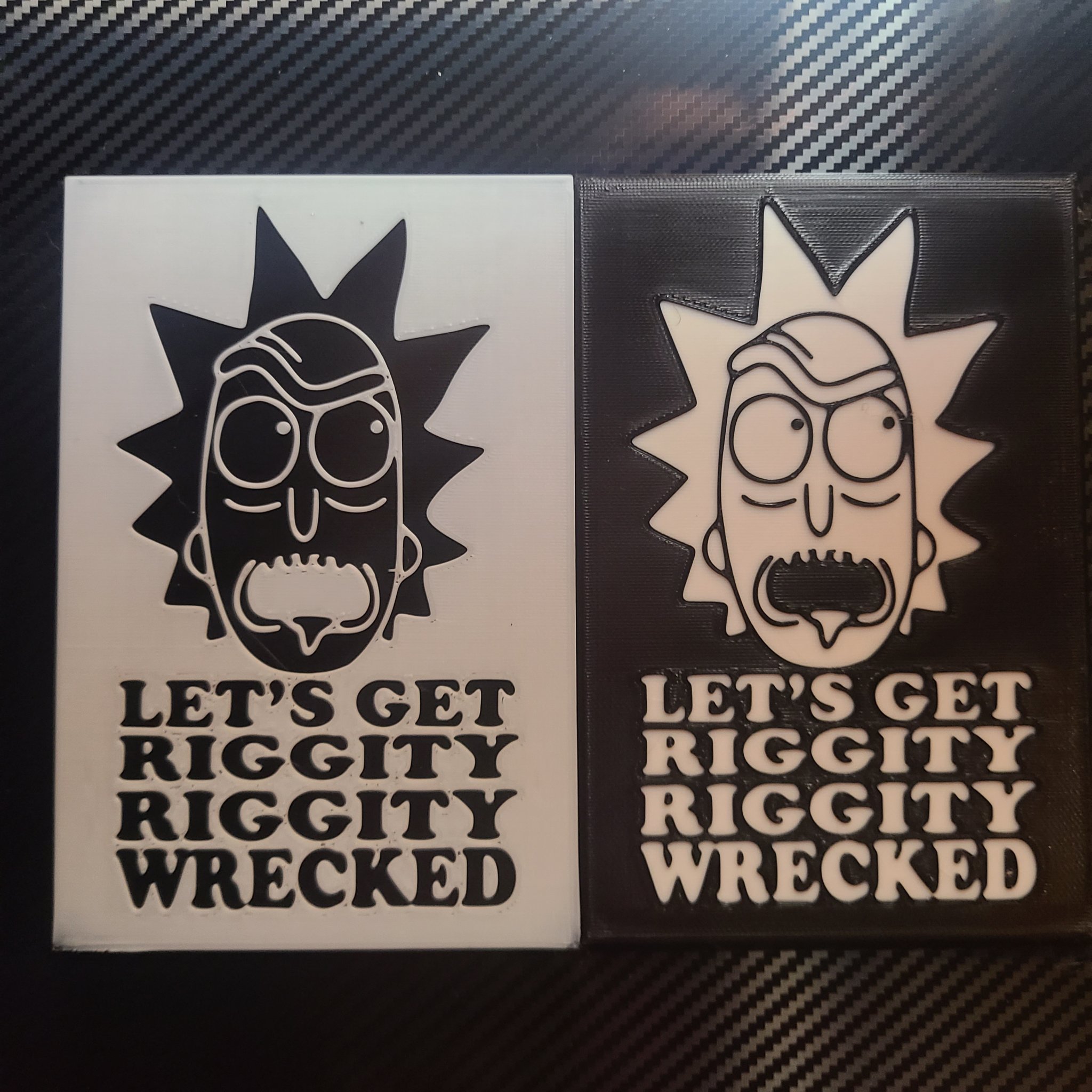 Logo "Lets get riggity riggity wrecked" với Rick Sanchez