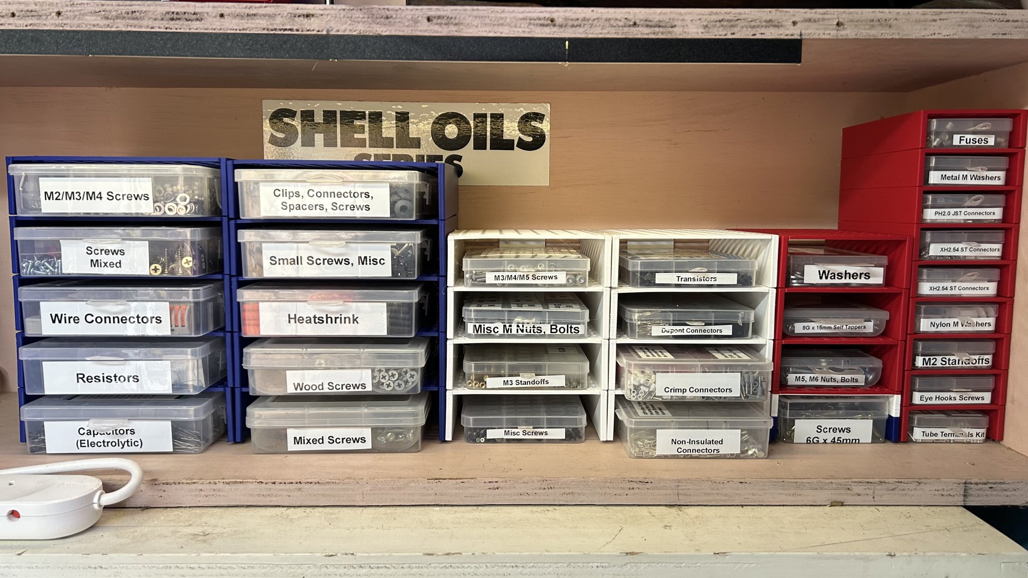 Giá kệ xếp chồng nhiều kích thước cho linh kiện phần cứng