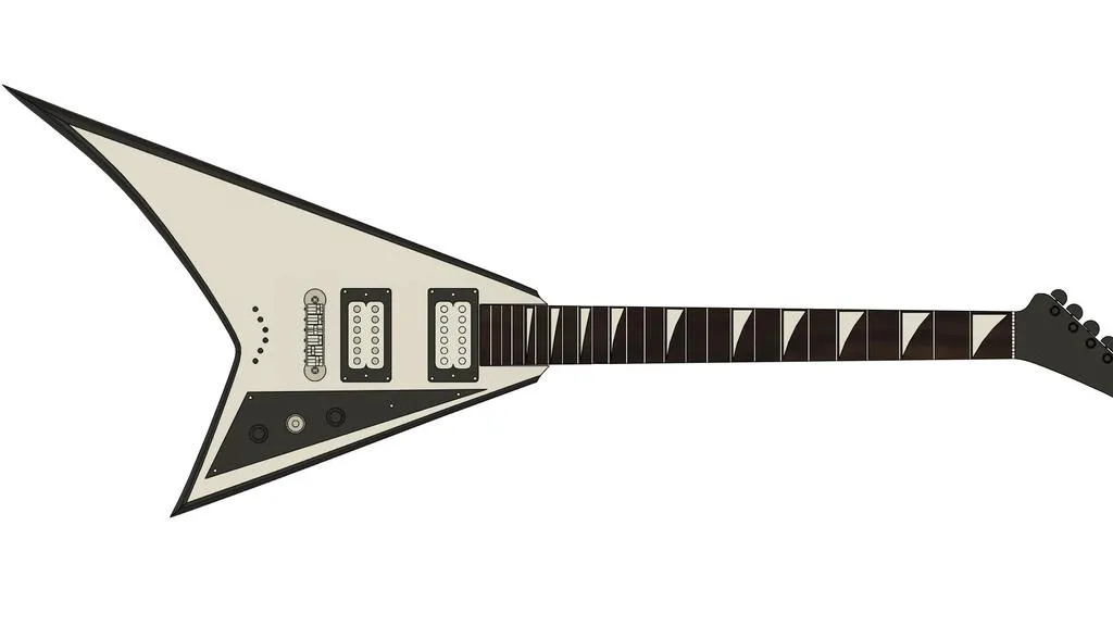 Guitar mini Jackson RR màu trắng và đen dài 35cm