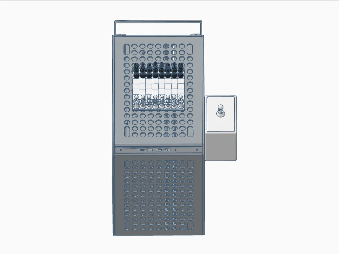 Bộ cờ vua trên máy tính với hộp và nhân vật