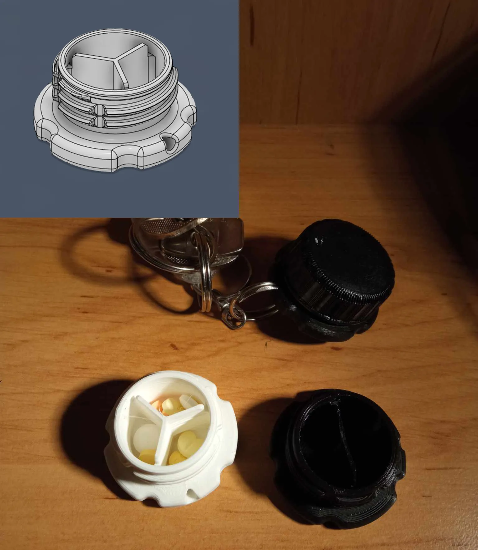 Móc khóa hộp đựng nắp chai PET tiện dụng