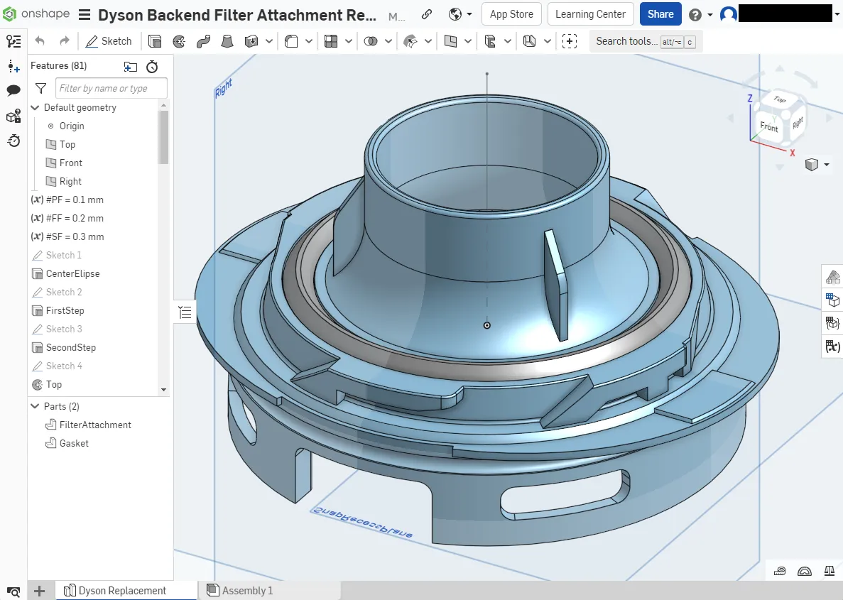 Thay thế bộ lọc phía sau cho máy hút bụi Dyson V8