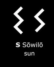 Mặt dây chuyền Viking Rune hai mặt - Sowilo