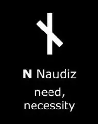 Mặt dây chuyền Rune Viking hai mặt - Naudiz