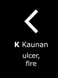 Mặt dây chuyền rune Viking hai mặt - K – Kaunan