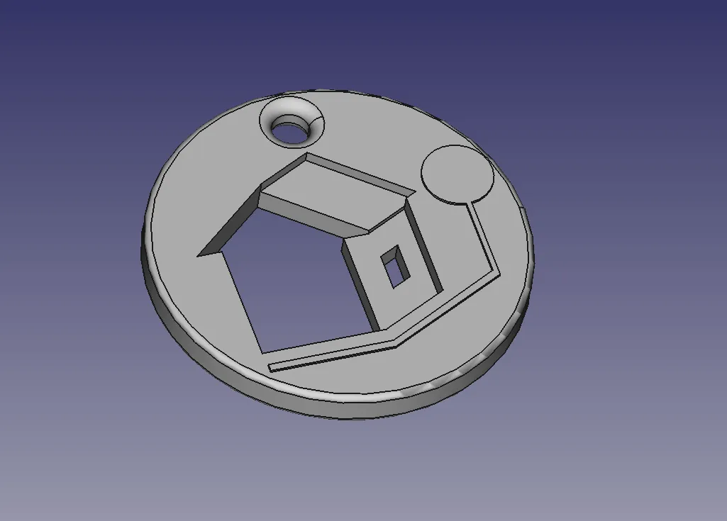 Móc khóa đơn giản hình ngôi nhà 3D