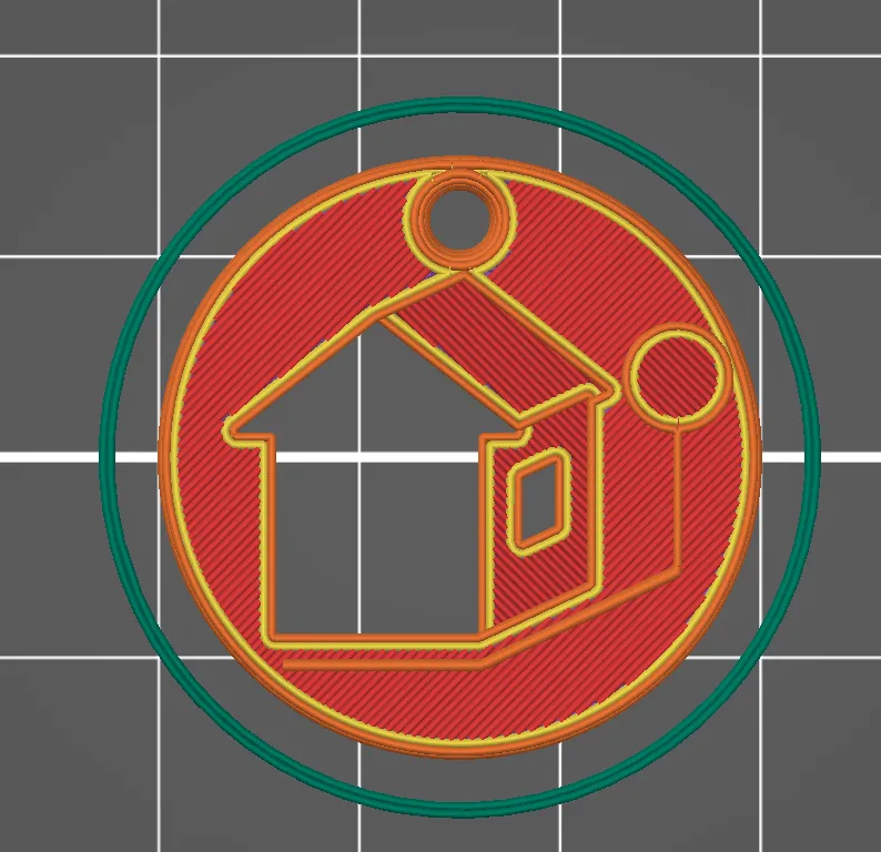 Móc khóa đơn giản hình ngôi nhà 3D