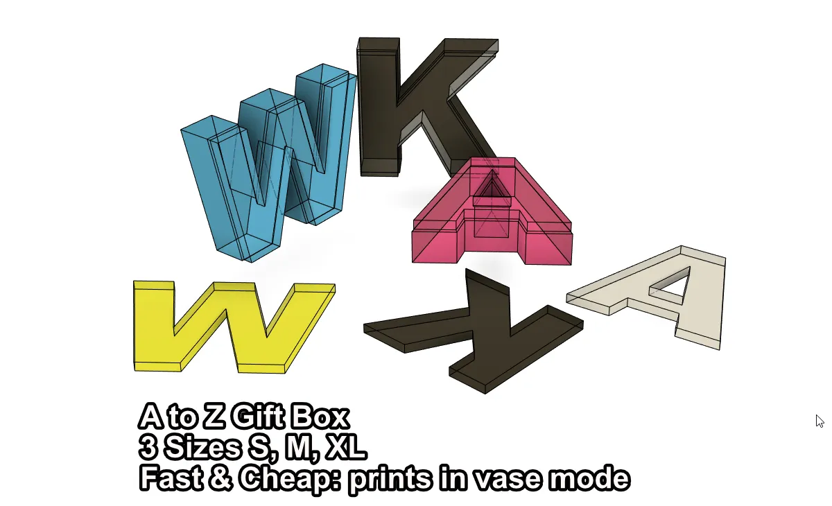 Hộp quà chữ cái A đến Z - Chế độ bình hoa