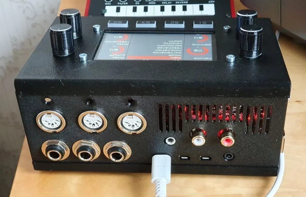 Vỏ cho Zynthian Synthesizer V4 với các chi tiết tùy chỉnh