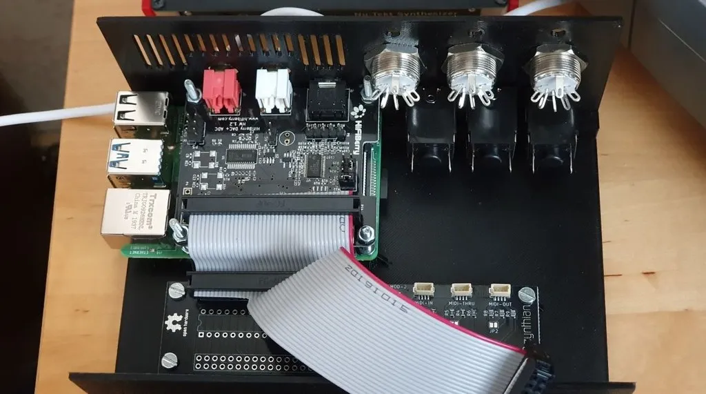 Vỏ cho Zynthian Synthesizer V4 với các chi tiết tùy chỉnh