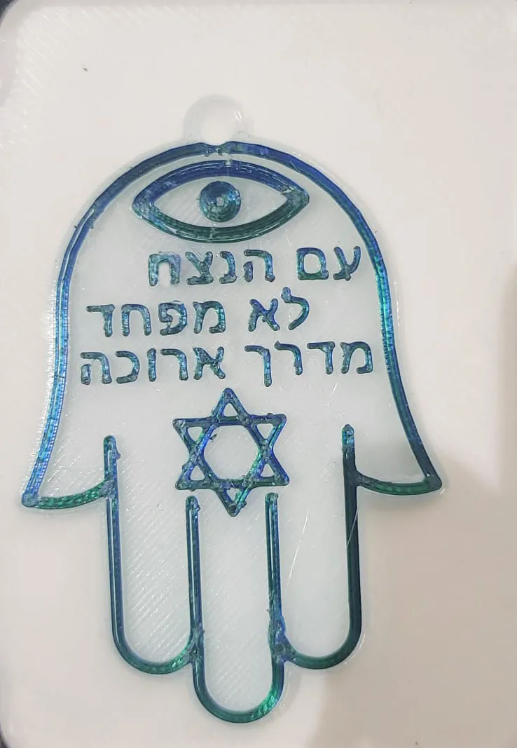 Hamsa với biểu tượng sao David và câu nói truyền cảm hứng