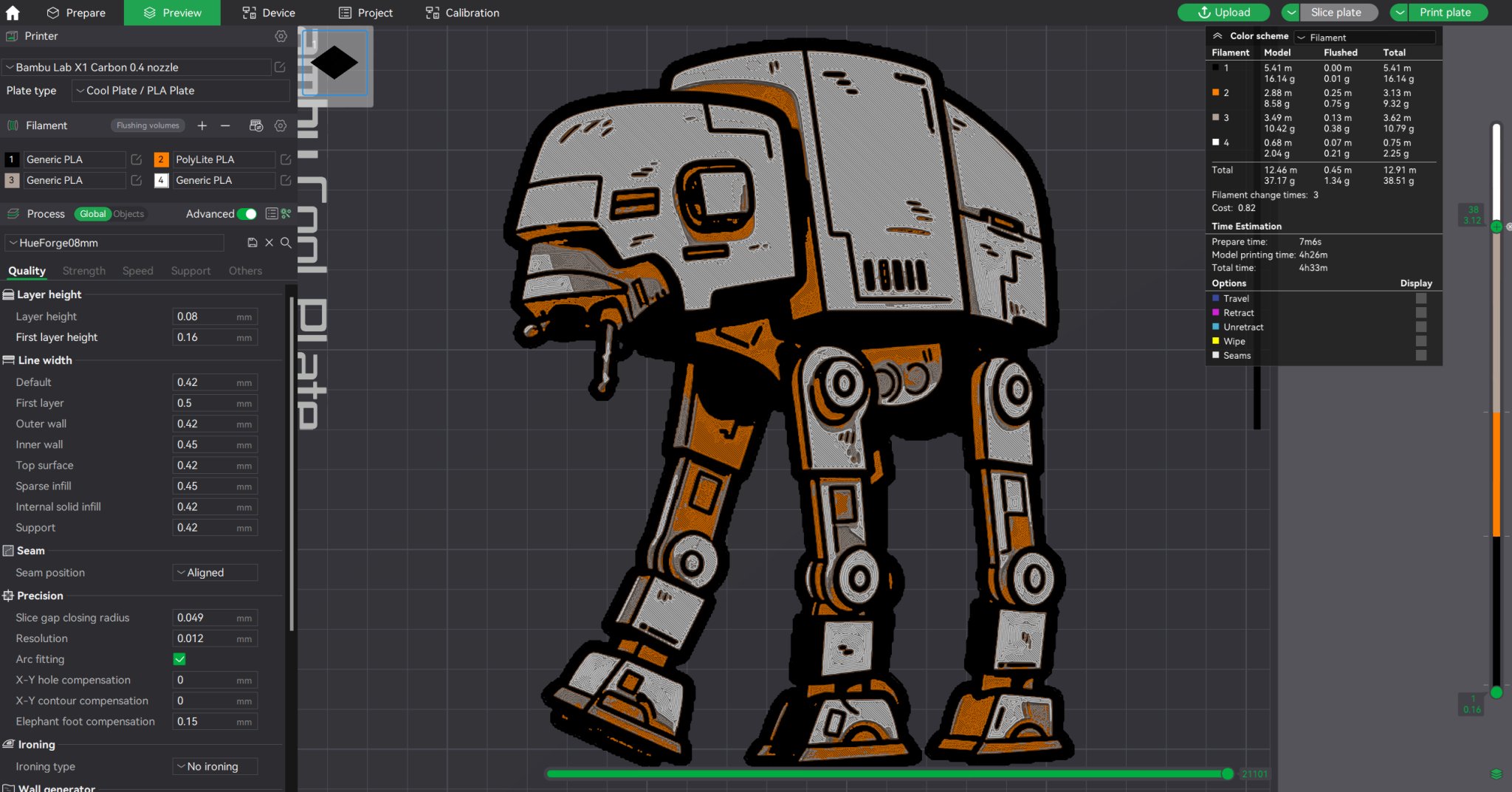 Mô hình xe tăng AT-AT đa sắc màu từ Star Wars