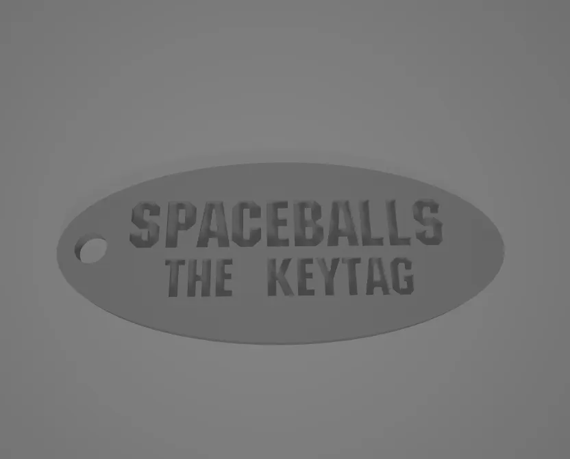 **Móc khóa Spaceballs với chữ khắc lõm độc đáo**