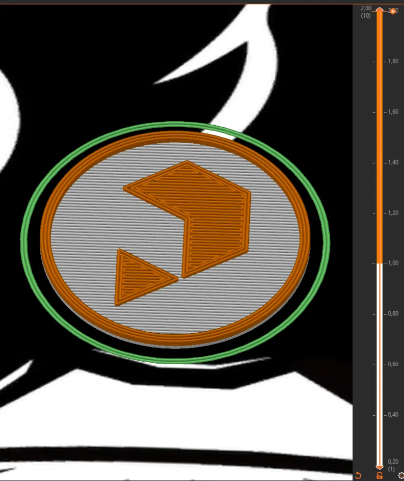 Bộ token Prusa với thiết kế tinh tế màu cam, đen và trắng