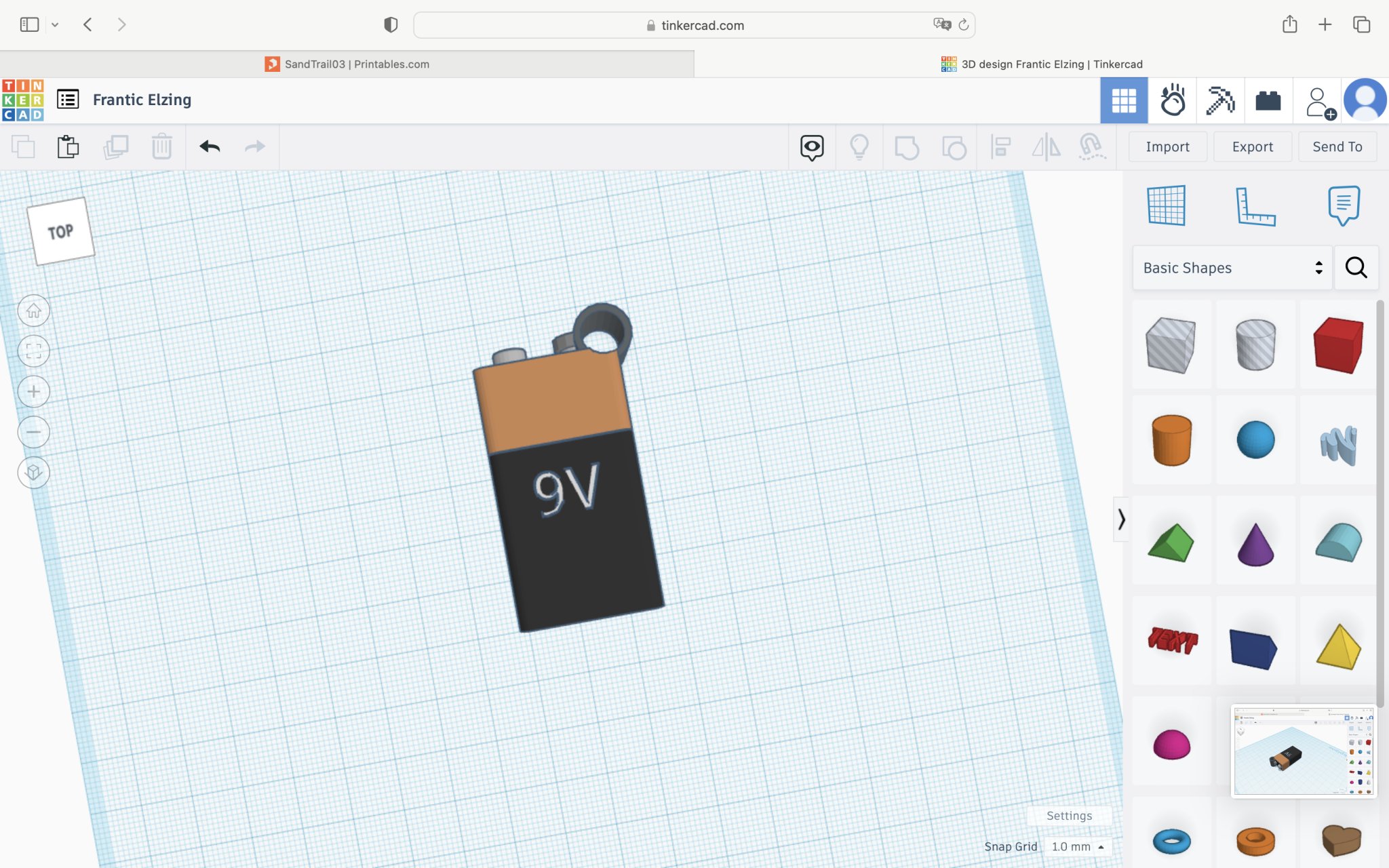 Móc khóa hình pin 9V cho cuộc thi móc khóa