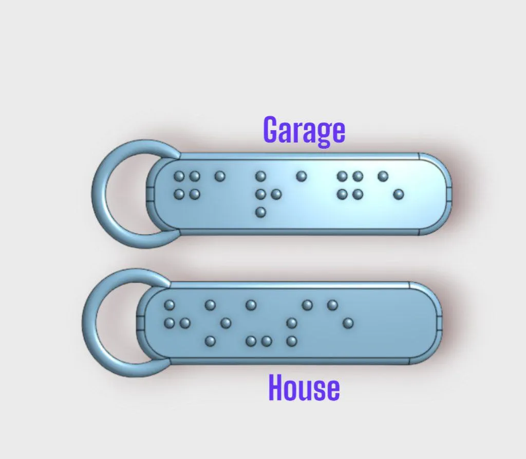 Móc khóa chữ nổi dành cho người khiếm thị