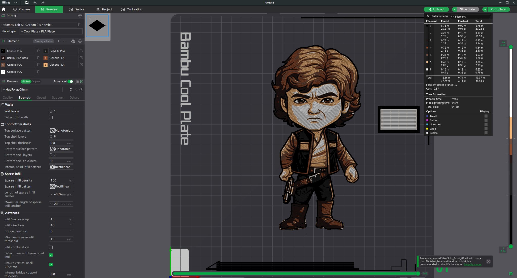 Hình ảnh Han Solo đa sắc màu của HueForge