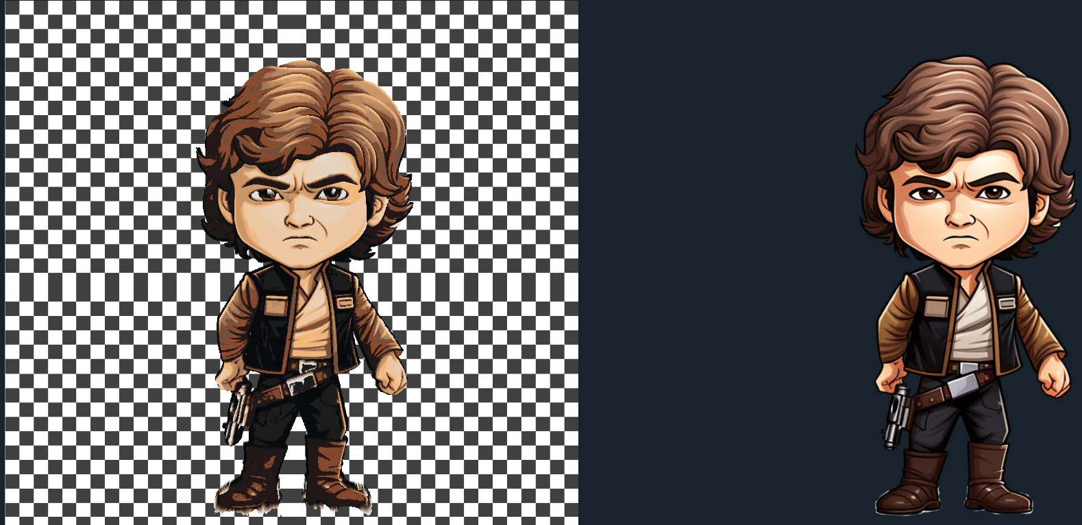 Hình ảnh Han Solo đa sắc màu của HueForge