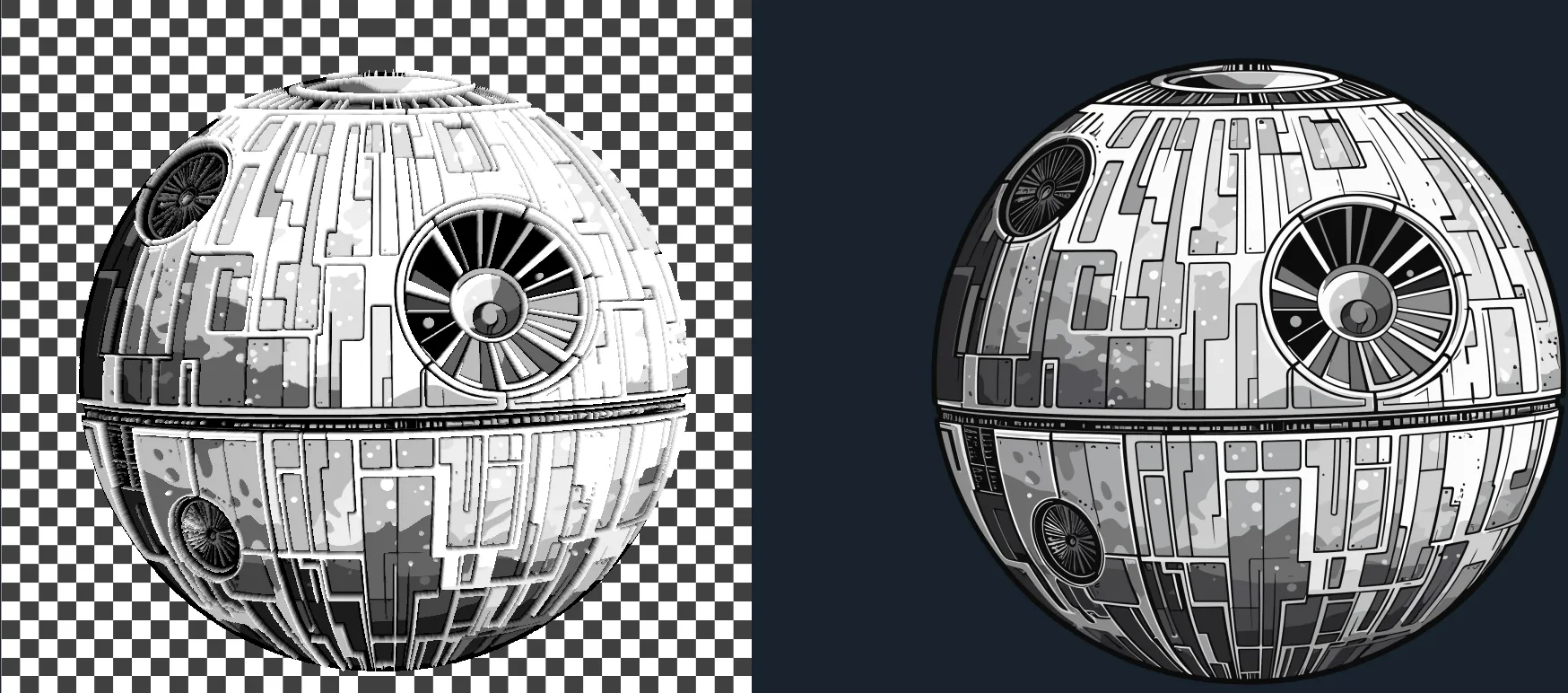 Ngôi sao tử thần đa màu sắc của HueForge