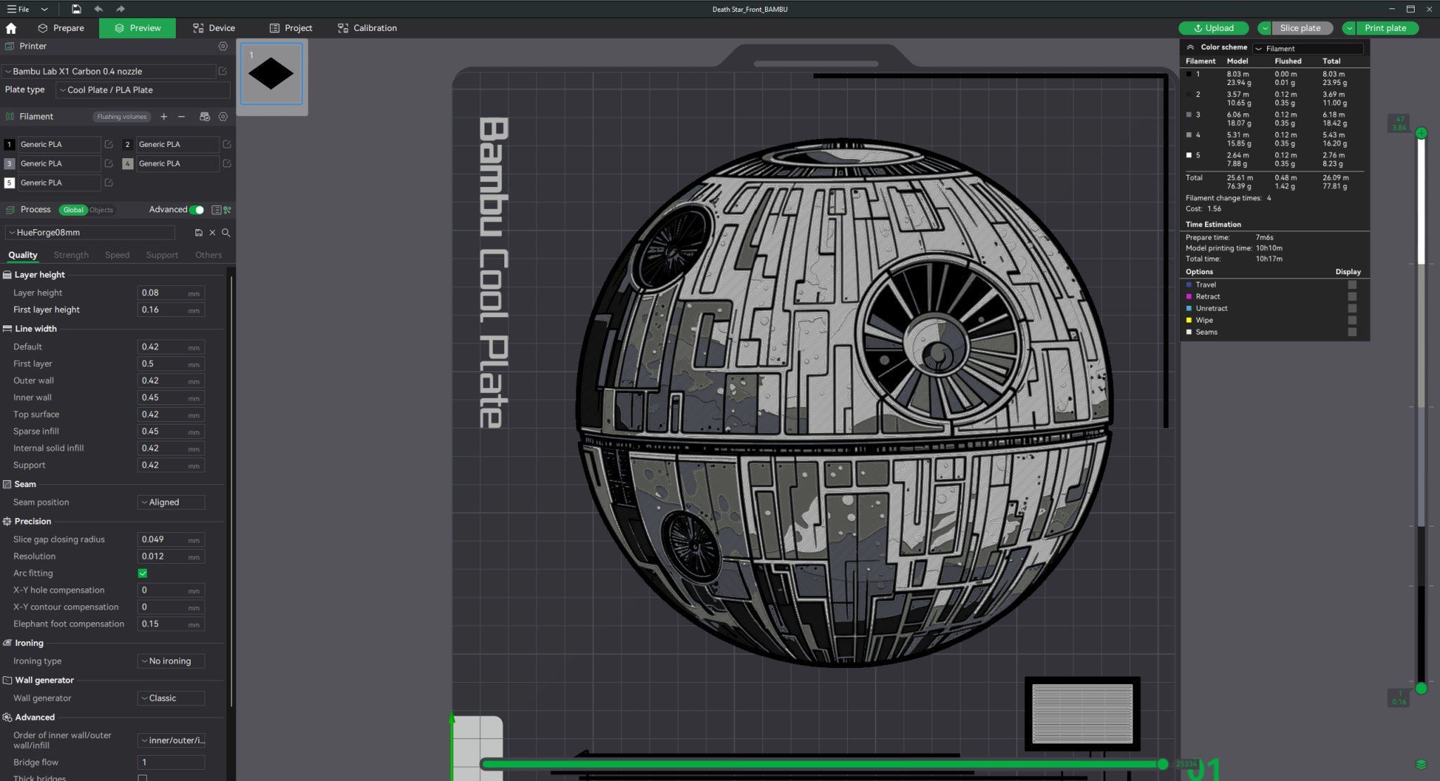 Ngôi sao tử thần đa màu sắc của HueForge