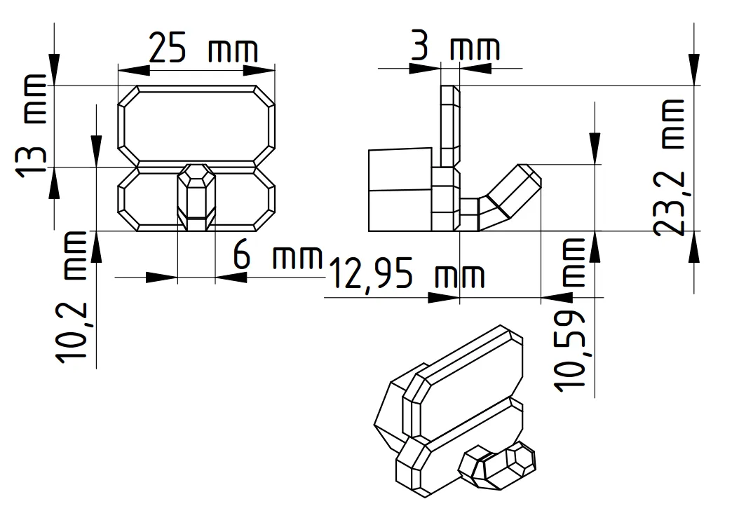 Móc treo chìa khóa tường tổ ong với file FreeCAD