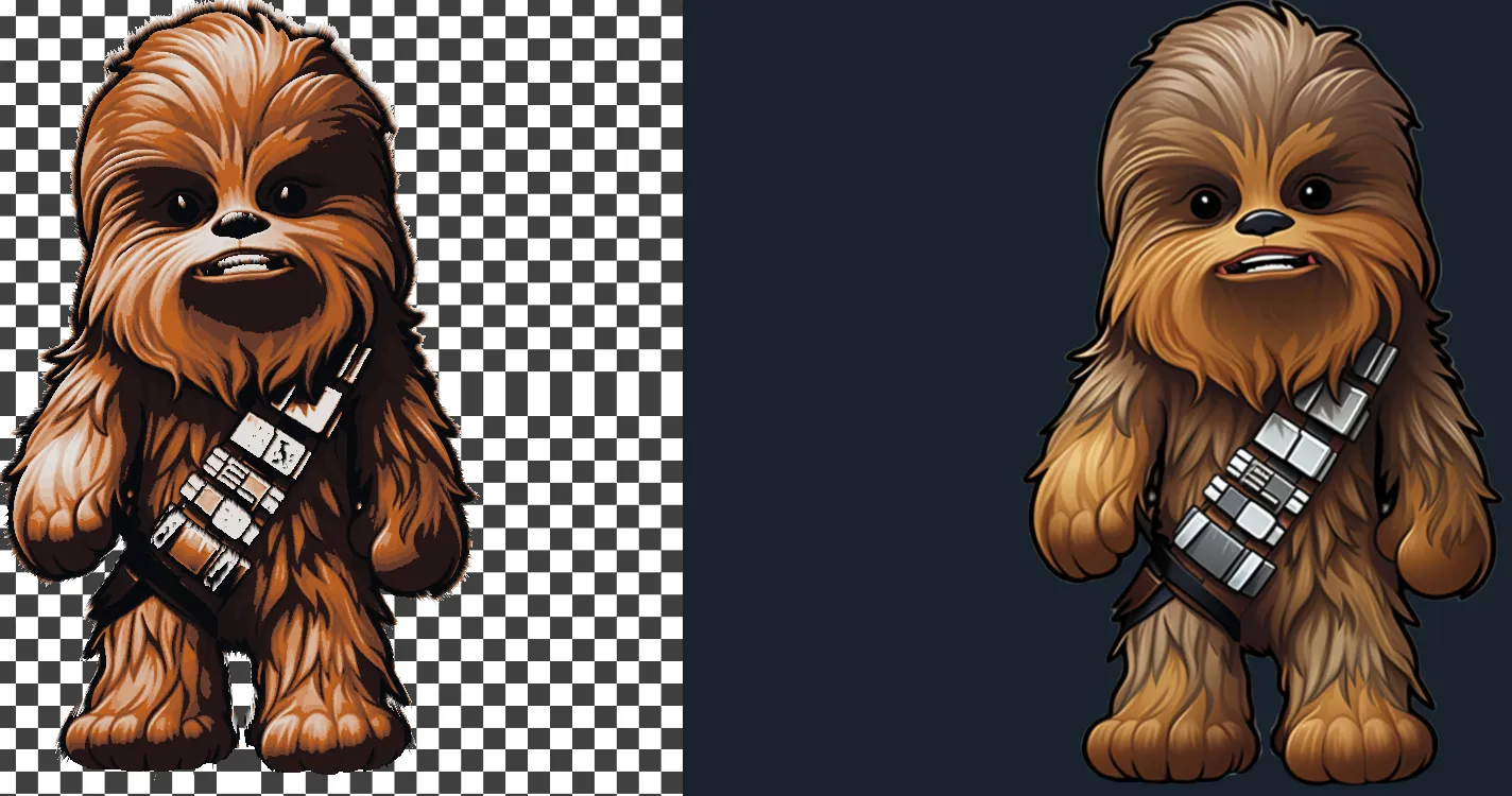 Bức tranh Chewbacca đa màu sắc từ HueForge