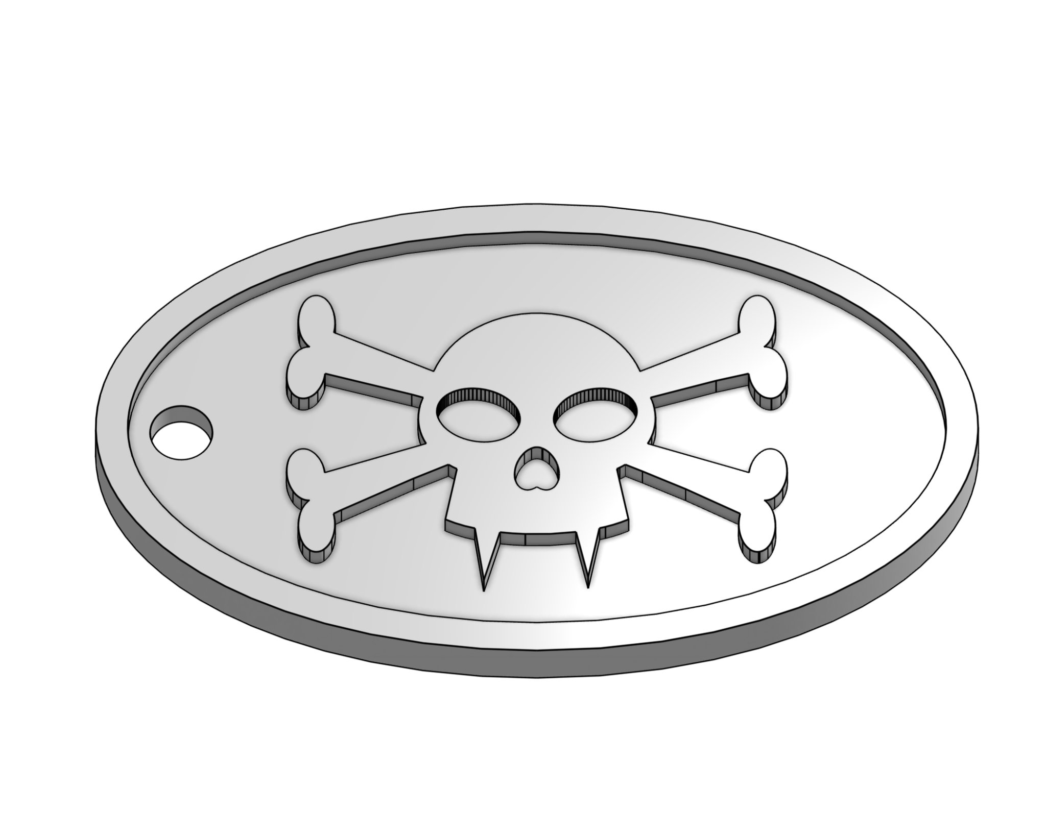 Móc khóa đầu lâu ma cà rồng với biểu tượng xương chéo