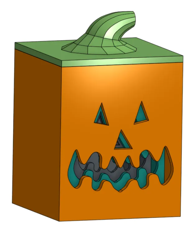 Hộp bí ngô độc đáo tạo hiệu ứng 3D