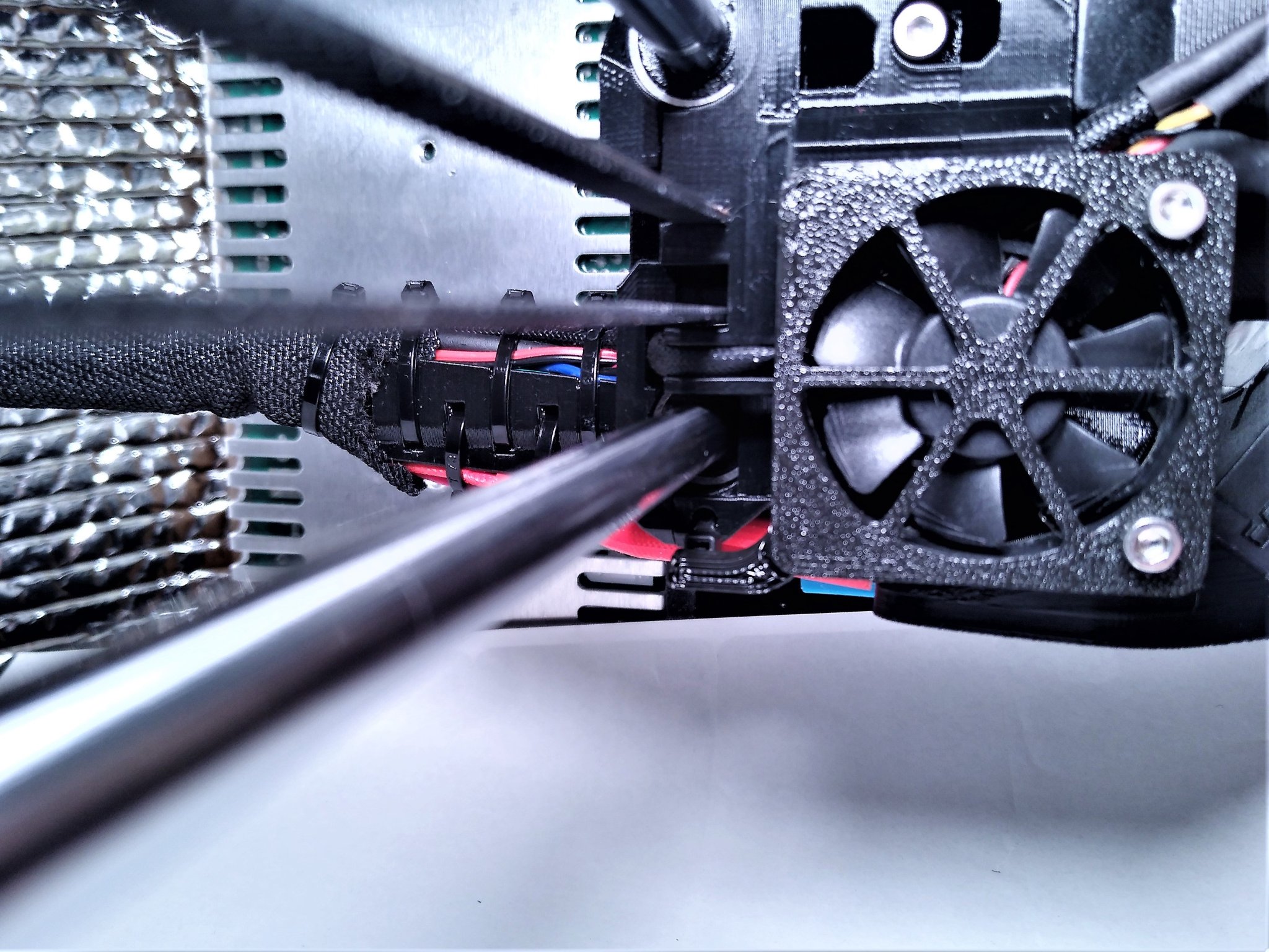 Nâng cấp Prusa Mk2.5S+ với bộ điều khiển X-axis và nắp quạt