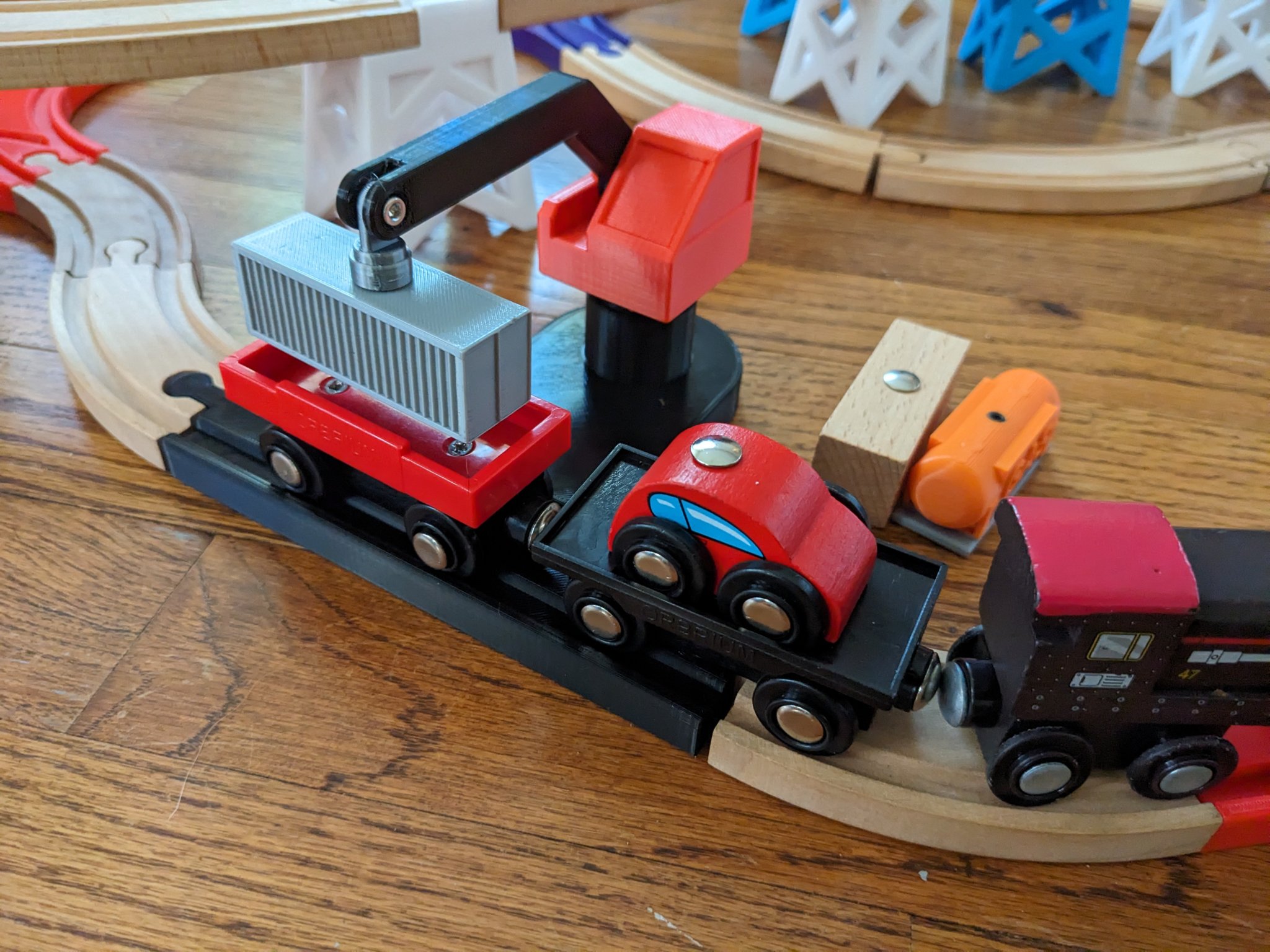 Cần cẩu nhỏ cho tàu gỗ Brio và Ikea