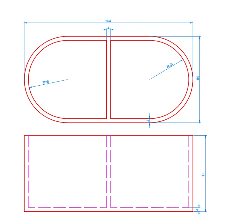 Giá đỡ đơn giản cho hai ly có đường kính tối đa 76 mm