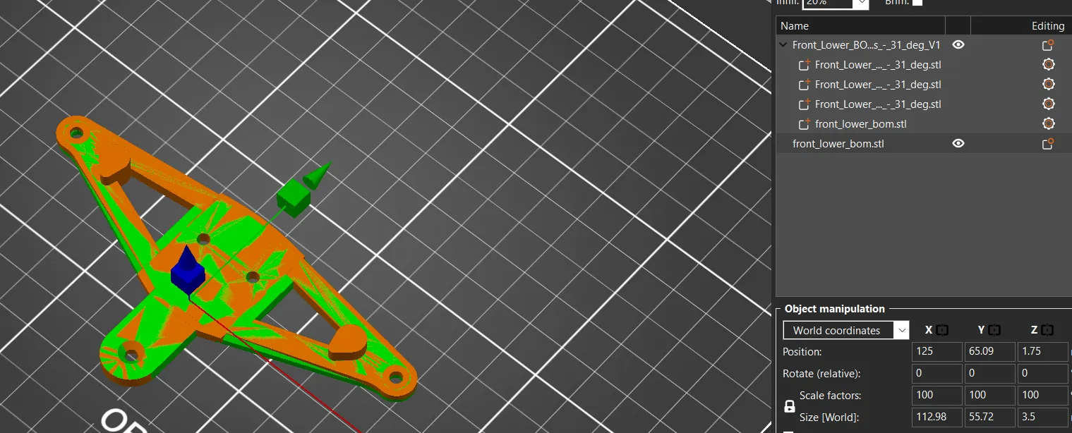 Bảng linh kiện dưới phía trước F1 OpenRC 2017 với giới hạn lái