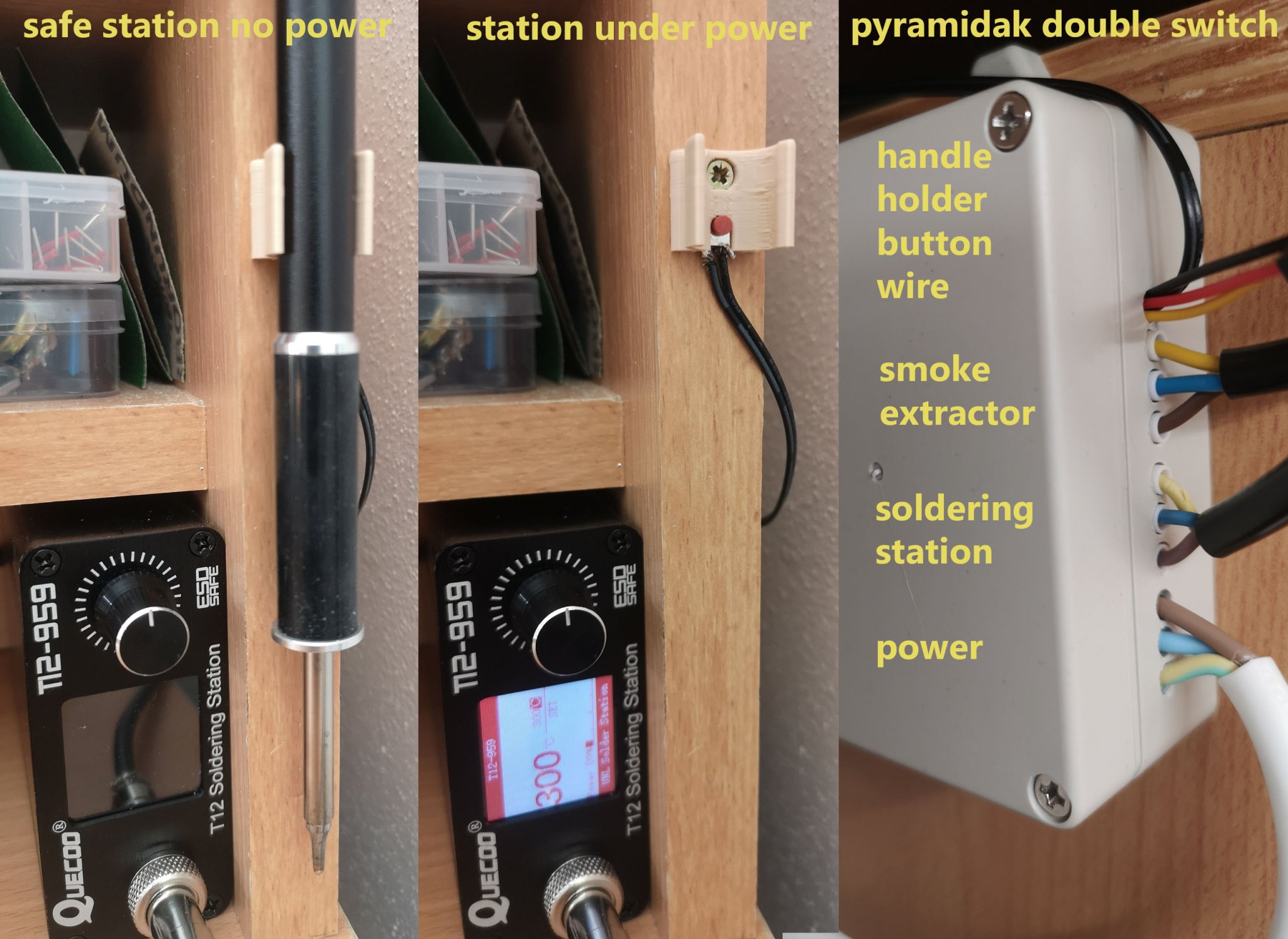 Giá đỡ tay cầm hàn T12 với nút kích hoạt