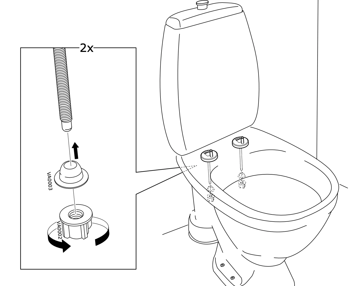 Công cụ cho bệ toilet IKEA (Valloxen)
