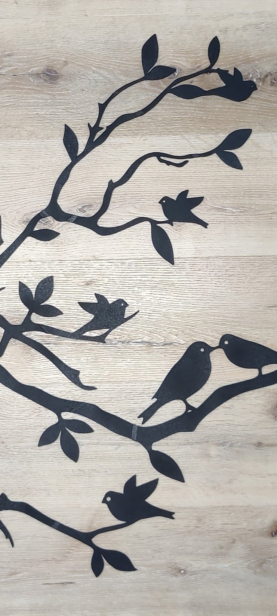 Chậu hoa mùa xuân không khung tranh với chim và cành cây