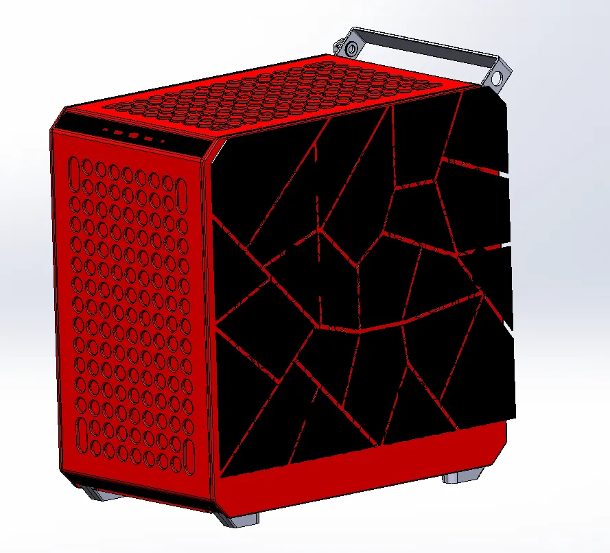 Trang trí khối lava vỡ cho thùng máy Qube 500