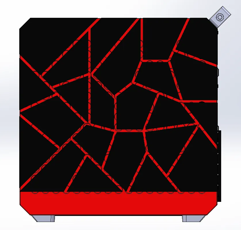 Trang trí khối lava vỡ cho thùng máy Qube 500