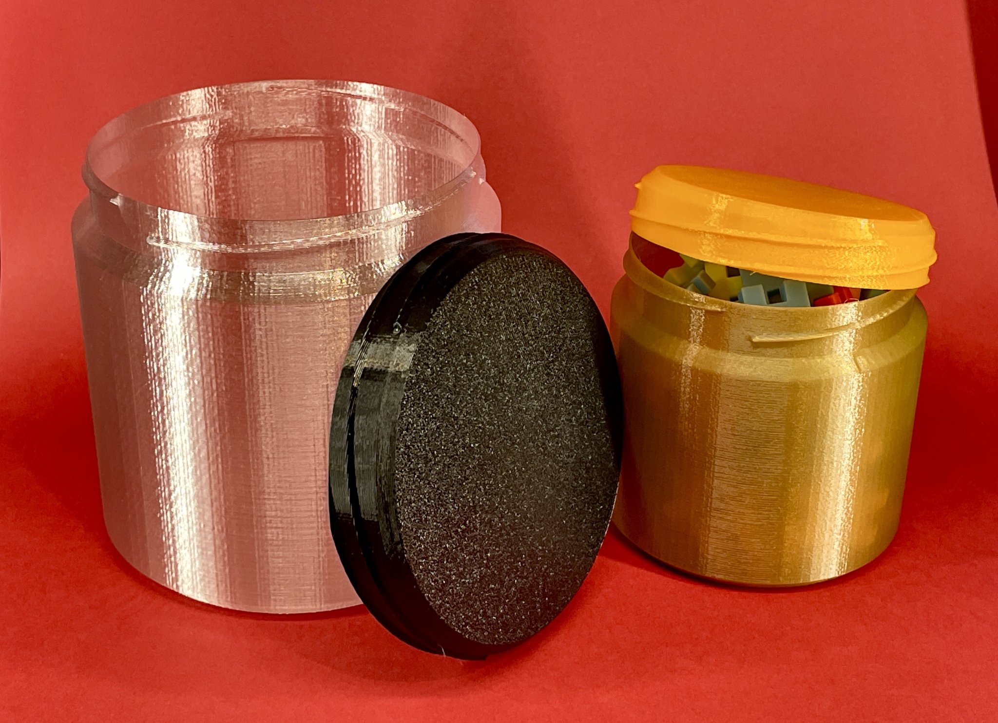 Bình đựng hình trụ mịn với nắp ren cho in nhanh