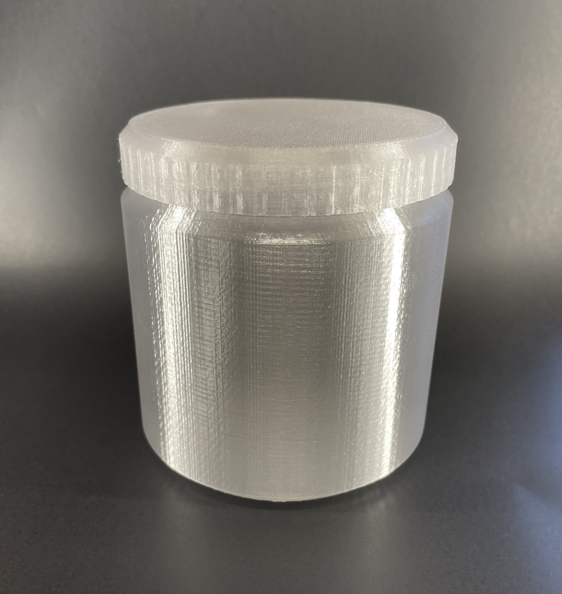 Bình đựng hình trụ mịn với nắp ren cho in nhanh
