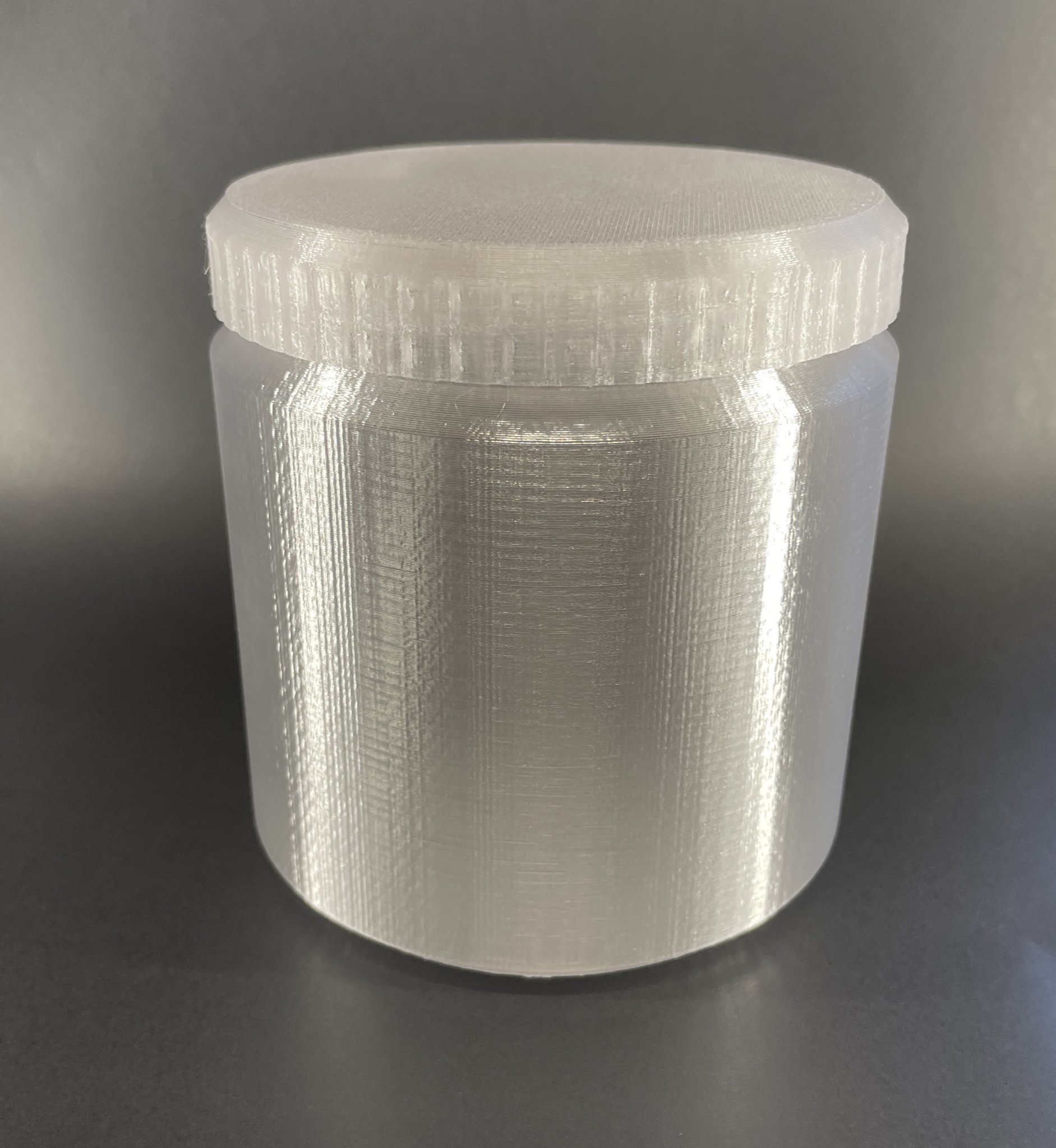Bình đựng hình trụ mịn với nắp ren cho in nhanh