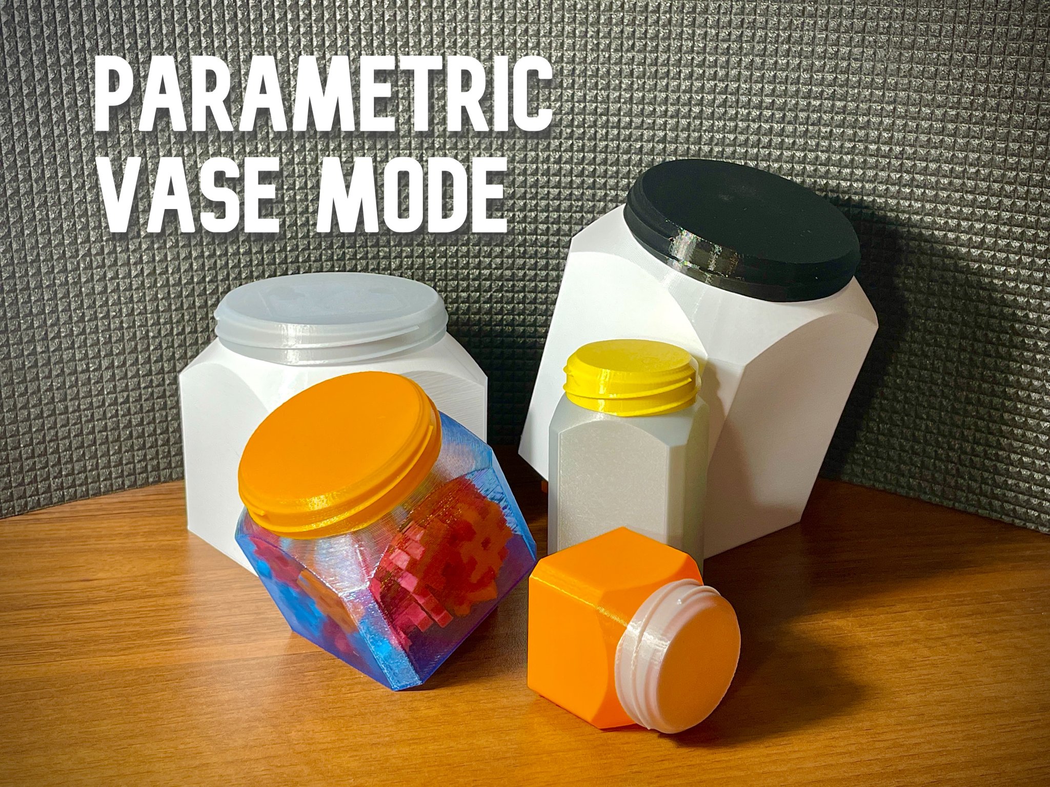 Bình đựng hình vuông có nắp vặn cho in 3D nhanh chóng