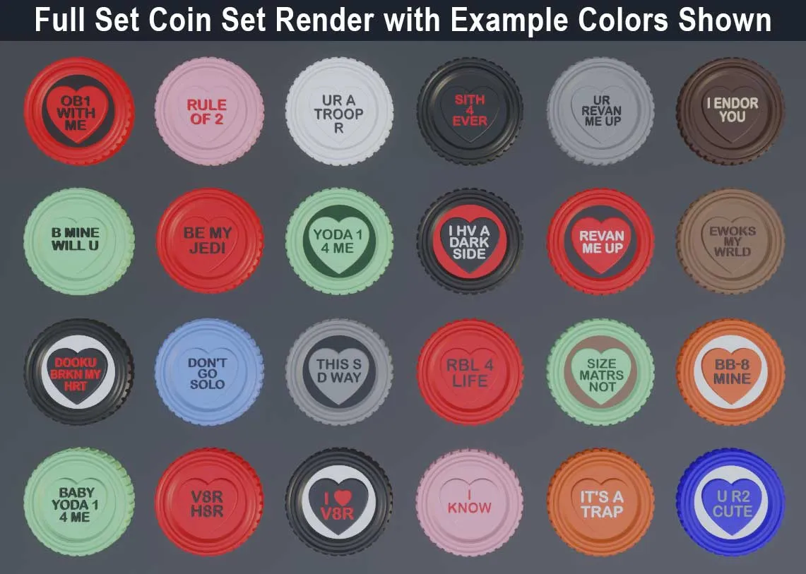 Coi coin fidget trái tim chủ đề Star Wars cho ngày Valentine