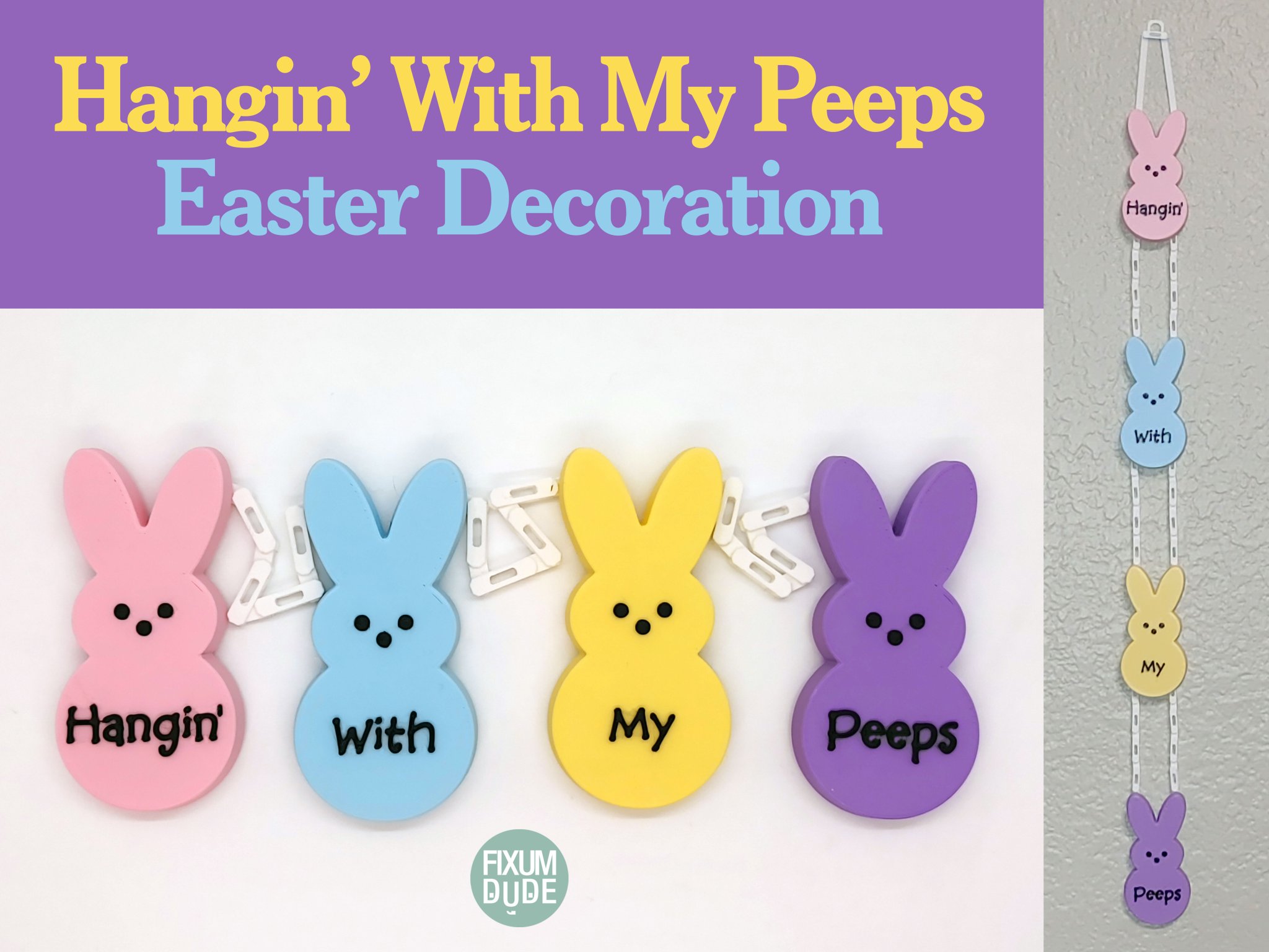 Trang trí treo mùa xuân với nhân vật thỏ đáng yêu